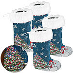 infactory 4er-Set Leuchtender Geschenke-Strumpf für Nikolaus & Weihnacht infactory Nikolausstiefel
