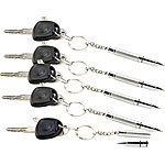 PEARL 5er-Set Mini Kugelschreiber mit Schlüsselanhänger PEARL Mini-Kugelschreiber mit Schlüsselanhängern