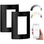 Luminea Home Control 2er-Set LED-Wandleuchten für Amazon Alexa & Google Assistant, 600 lm Luminea Home Control WLAN-LED-Wandleuchten