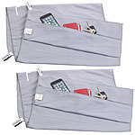 PEARL 2er-Set Mikrofaser-Sport-Handtücher mit Überzug & Tasche, 50 x 100 cm PEARL Mikrofaser-Handtücher mit Lehnenüberzügen und Taschen