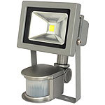 Luminea COB-LED-Fluter im Metallgehäuse, 10 W, IP44, PIR, 6500 K Luminea LED-Fluter mit Bewegungsmelder (tageslichtweiß)