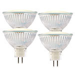 Luminea 4er-Set LED-Spotlight, Glasgehäuse, GU5.3, 2,5 W, 12 V, 240 lm, weiß Luminea LED-Spots GU5.3 (warmweiß)