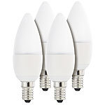 Luminea LED-Kerzenlampe, 6 W, E14, B35, 470 lm, warmweiß, 4er-Set Luminea LED-Kerzen E14 (warmweiß)