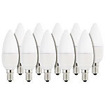 Luminea LED-Kerzenlampe, 6 W, E14, B35, 470 lm, warmweiß, 10er-Set Luminea LED-Kerzen E14 (warmweiß)