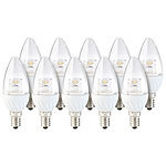Luminea Klare LED-Kerze, E14, 4 W, 300 lm, warmweiß, 160°, 10er-Set Luminea LED-Kerzen E14 (warmweiß)