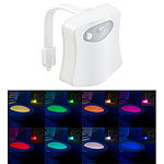 Lunartec LED-Toilettenlicht mit Licht- und Bewegungssensor, 2 Modi, 16 Farben Lunartec LED-Toilettenlichter mit Bewegungsmelder