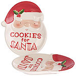 infactory 2er-Set Keks-Teller mit Weihnachtsmann-Motiv, "Cookies for Santa" infactory Keks-Teller mit Weihnachtsmann-Motiv