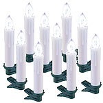 Lunartec 10er-Erweiterungs-Set FUNK-Weihnachtsbaum-LED-Kerzen, weiß Lunartec