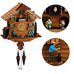 St. Leonhard Handgeschnitzte Quarz-Kuckucksuhr mit Musik und beweglichen Figuren St. Leonhard Kuckucksuhren