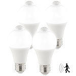 Luminea 4er-Set LED-Lampen, PIR-Sensor, 12 Watt, E27, tageslichtweiß, 6500 K Luminea LED-Lampe mit PIR-Bewegungssensoren ohne Dämmerungssensoren