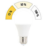 Luminea LED-Lampe mit 3 Helligkeitsstufen, 14 W, 1400 lm, E27, tageslichtweiß Luminea LED-Lampen E27 mit 3 Helligkeitsstufen tageslichtweiß