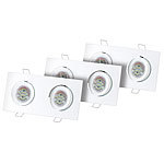 Luminea Einbaurahmen 3er Set MR16 weiß rechteckig Duo, 6 LED-Spotlights, weiß Luminea Lampen-Einbaufassungen