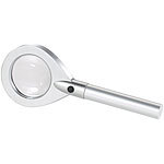 PEARL LED-Lupe mit Ringbeleuchtung aus 10 LEDs und Aluminium-Rahmen PEARL LED-Hand-Leselupen
