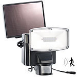 Luminea LED-Fluter, 12x0,5w , IP44, m. PIR-sensor, Solarmodul, schwarz Luminea LED-Solar-Fluter mit Bewegungsmelder