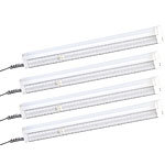 Luminea LED-Unterbauleuchte T5 30 cm m. Verbind.-St. & -Kabel, 4er-Set Luminea LED-Unterbaulampen (warmweiß)