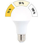Luminea LED-Lampe mit 3 Helligkeits-Stufen, 10 W, 810 lm, E27, warmweiß, A60 Luminea LED-Lampen E27 mit 3 Helligkeitsstufen warmweiß
