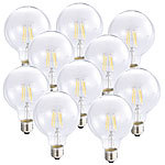Luminea 10er-Set LED-Filament-Globelampe, G95, E27, 6 W, 600 lm, 360°, 3000 K Luminea LED-Filament-Globen E27 (warmweiß)