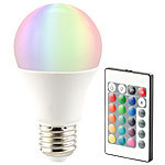 Luminea LED-Lampe, Color RGB & Warmweiß, E27, 10 Watt, mit Fernbedienung Luminea LED-Tropfen E27 mit Farbwechsel (RGBW)
