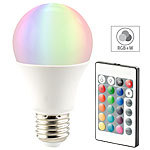 Luminea LED-Lampe, Color RGB & Warmweiß, E27, 10 Watt, mit Fernbedienung Luminea LED-Tropfen E27 mit Farbwechsel (RGBW)