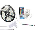 Lunartec LED-Streifen LX-500N, 5 m, RGBW, Innen, Netzteil & Fernbed. Lunartec LED-Lichtbänder mit RGB-Farbwechsel