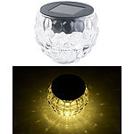 Lunartec Solar-LED-Windlicht Lucilla mit tollem Lichtmuster, Glas, IP44, Ø 8 cm Lunartec Solar-Windlichter