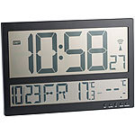 infactory Digitale Funk-Wanduhr mit Jumbo-LCD-Display und Außensensor, 3 Kanäle infactory
