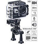 Somikon HD-Action-Cam DV-1212 V2 mit Unterwasser-Gehäuse, IP68, bis 30 m Somikon Action-Cams HD mit Webcam-Funktion