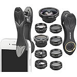 Somikon 10in1-Premium-Vorsatz-Linsen: Tele, Weitwinkel, Makro, Effekte, Etui Somikon