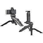 Somikon Vorsatz-Tele-Zoom-Objektiv 4x - 12x für Smartphones, mit Stativ Somikon Vorsatz-Tele-Zoom-Objektive mit Smartphone-Stativen
