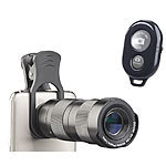 Somikon Metall Vorsatz Tele Objektiv mit manuellem Zoom 4x - 12x für Smartphon Somikon