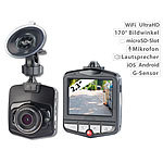 NavGear 4K-Dashcam mit G-Sensor, WLAN, Bewegungserk. (Versandrückläufer) NavGear Dashcams mit G-Sensoren (Ultra HD)