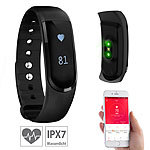 newgen medicals Fitness-Armband V4, XL-Touch-Display, Nachrichten, dyn. Herzfreq, IP67 newgen medicals Fitness-Armbänder mit Herzfrequenz-Messung und Nachrichtenanzeige