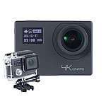 Somikon 4K-Action-Cam für UHD-Videos, 2 Displays, WLAN, 16MP-Sony-Sensor IP68 Somikon UHD-Action-Cams