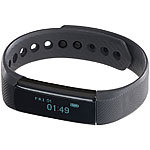 newgen medicals Fitness-Armband FBT-25, Bluetooth, Benachrichtigungen, OLED, IP67 newgen medicals Fitness-Armbänder mit Bluetooth und Nachrichtenanzeigen
