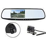 NavGear Full-HD-Rückspiegel-Dashcam mit Rückfahr-Kamera, 11,4-cm-Display & FSE NavGear Rückspiegel-Dashcams mit Rückfahrkamera