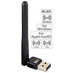 7links Mini-USB-WLAN-Stick mit externer 3-dBi-Antenne, 600 Mbit/s 7links WLAN-USB-Sticks mit Antennen