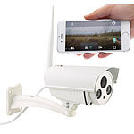 7links WLAN-IP-Überwachungskamera mit 720p HD, IR-Nachtsicht, SD-Recording 7links Outdoor-WLAN-IP-Überwachungskameras