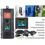 VisorTech HD-Überwachungs- & Wildkamera mit Nachtsicht, PIR, Farb-Display, IP54 VisorTech Nachtsicht-Überwachungskameras mit Bewegungsmelder