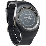 simvalley MOBILE 2in1-Uhren-Handy & Smartwatch für iOS & Android, rundes Display simvalley MOBILE Handy-Smartwatches mit Bluetooth für Android