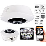 7links 360°-Panorama-IP-Überwachungskamera mit WLAN & Nachtsicht 7links WLAN-IP-Überwachungskameras mit 360°-Rundumsicht