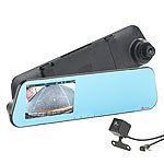 NavGear HD-Rückspiegel-Dashcam mit Rückfahrkamera und 10,9-cm-Display (4,3") NavGear HD-Rückspiegel-Dashcams mit Rückfahr-Kamera