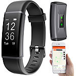 PEARL Fitness-Armband, GPS-Streckenverlauf, Puls, 13 Sportarten, App, IP67 PEARL Fitness-Armbänder mit Herzfrequenz-Messung und GPS-Streckenaufzeichnung