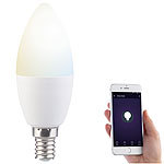 Luminea WLAN-LED-Lampe, für Amazon Alexa & Google Assistant, E14, weiß (CCT) Luminea E14-LED-Lampen, kompatibel zu Amazon Alexa & Google Assistant