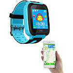 TrackerID Kinder-Smartwatch mit Telefon, Chat- und SOS-Funktion, blau TrackerID Kinder-Smartwatches mit GSM- & LBS-Tracking