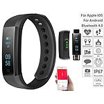newgen medicals Fitness-Armband m. Bluetooth, Benachrichtigung (Versandrückläufer) newgen medicals Fitness-Armbänder mit Herzfrequenz-Messung und Nachrichtenanzeige