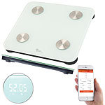 newgen medicals 7in1-Körperanalysewaage aus Glas mit Bluetooth, App & Nutzer-Erkennung newgen medicals Körperanalysewaagen mit Bluetooth