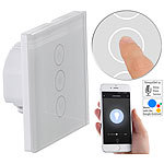 Luminea Home Control Touch-Lichtschalter & Dimmer, Versandrückläufer Luminea Home Control WLAN-Touch-Lichttaster & -Dimmer