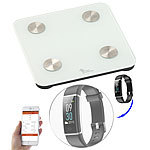 newgen medicals 7in1-Körperanalysewaage mit Fitness-Armband FBT-50.HR PRO.V5, App newgen medicals