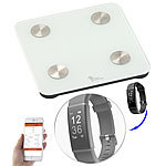 newgen medicals 7in1-Körperanalysewaage mit Fitness-Armband FBT-50.HR PRO.V4, App newgen medicals