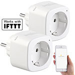Luminea Home Control 2er-Set WLAN-Steckdosen, Amazon Alexa & Google Assistant komp., 16 A Luminea Home Control WLAN-Steckdosen